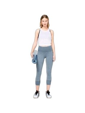 Lululemon Wunder Under Crop 23" Ribbed in 
Washed Moon Blue Size 4